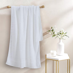Spread Spain Cotton Bath Towels Large Size 600 Gsm | Ring Spun Bath Towel Soft & Absorbent Bath Towel For Men & Women (White)
