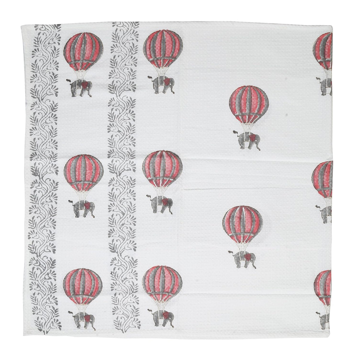 Urbano Homz 100% Cotton Large Size Bath Towel 350 Gsm | For Men & Women, Ethnic Bathing Towel (Red & Grey)