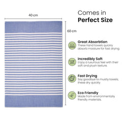 Mush Bamboo Turkish Hand Towels 250 Gsm | 100% Bamboo Gym Towel For Men & Women | Ultra Soft, Absorbent & Quick Dry Towel | Navy & Dark Green (Set Of 2)
