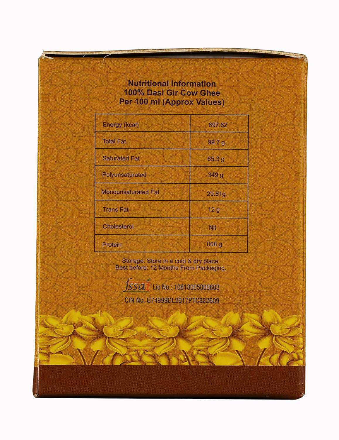 Premium A2 Bilona Gir Cow Desi Ghee By Gir Amritphal | Good Source Of Healthy Desi Cow Ghee For Dishes | 1.5Litre (500ml * 3) 50.7 Ounce | Container Jar