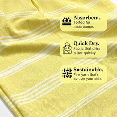 Indihaus Premium Cotton Hand Towel 310 Gsm | Soft, Absorbent, Multi-Purpose Towel Set | Sunshine Yellow, Ocean Teal (Set Of 4)