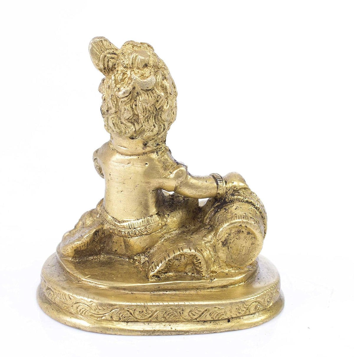 Lord Krishna Idol, Laddoo Bal Gopal, Bal Krishna Statue, Brass, Gold, Kanha Ji Murti, Handmade, Little Krishna, Makhan Chor Idol, God Idol