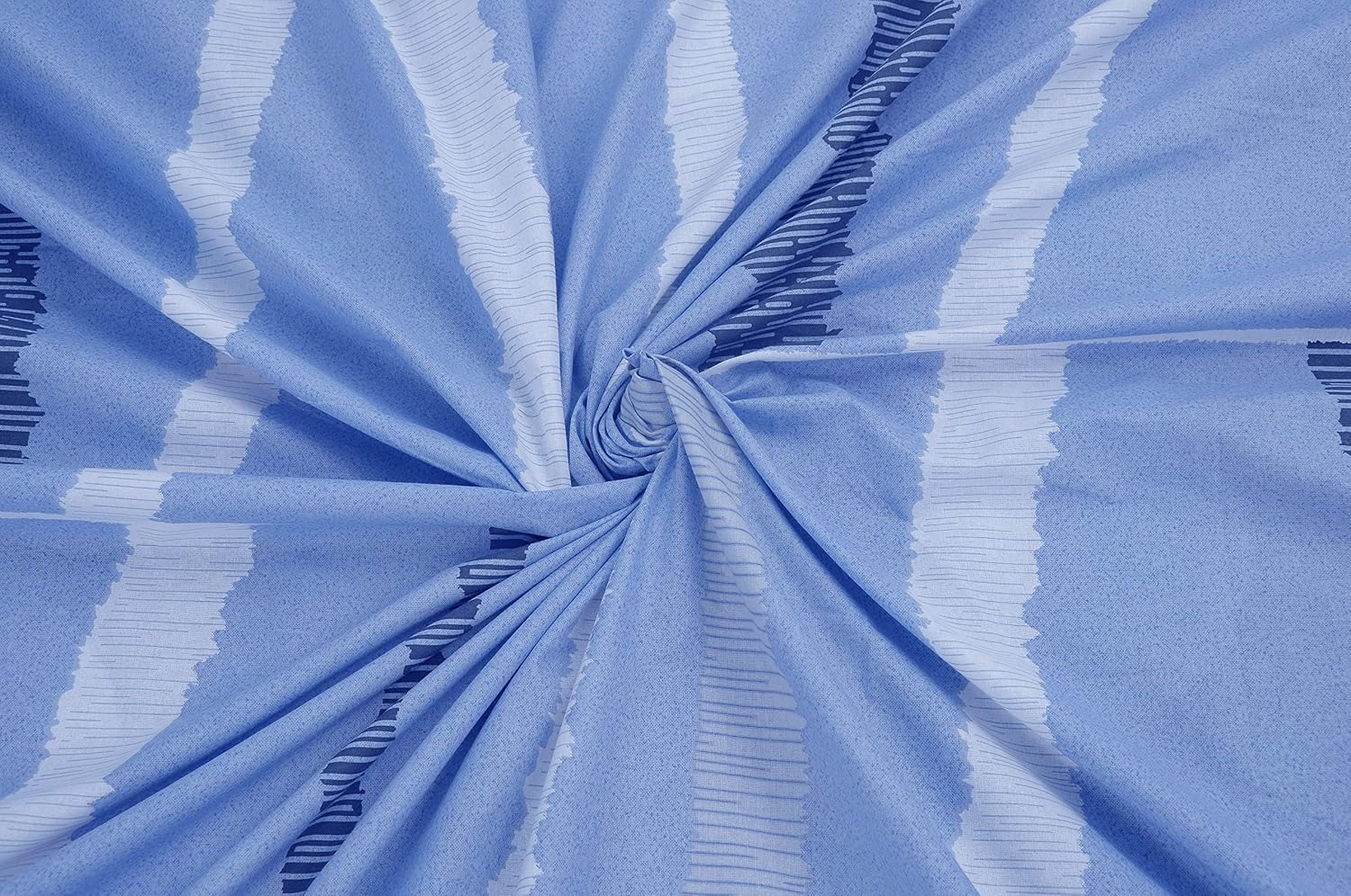 King Size Bedsheet With 2 Pillow Covers - 110 X 108 Inches, Blue & White | Ideal For House, Guest House, Hotel | Soft & Comfortable Sleep Experience