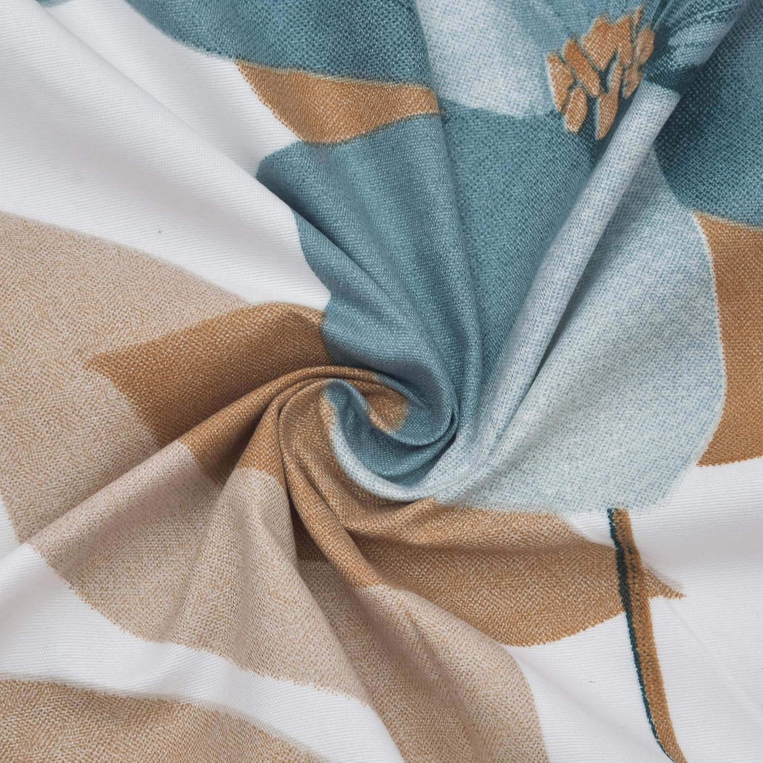 Polycotton Elastic Fitted Bedsheet For Single Bed With 1 Pillow Cover - 36 X 78 Inches, Brown & Green | Super Soft Brushed Durable Fabric
