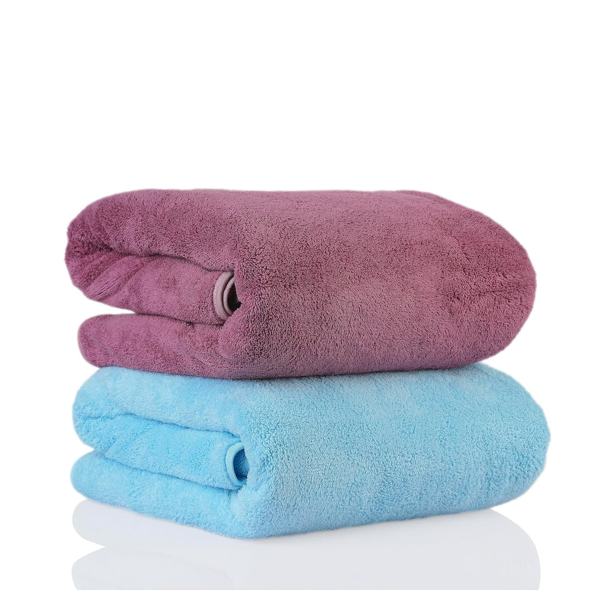 Sellsworld Microfiber Large Bath Towel | Quick Dry Super Absorbent Bath Towel For Men & Women | Towel For Bath, Travel, Gym, Beach, Pool & Yoga (Sky Blue & Red Wine)