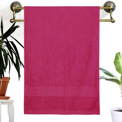Dreamscape 100% Cotton Bath Towel 1100 Gsm - Set Of 2 (Light Grey & Dark Pink)