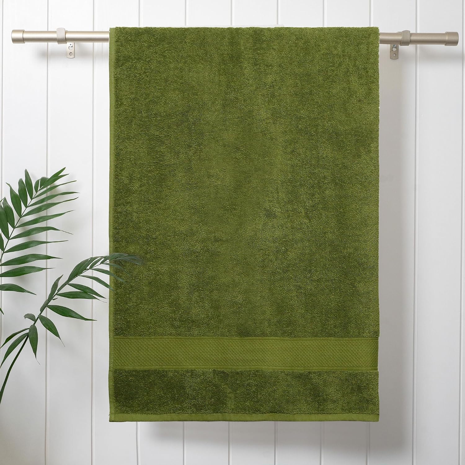 Trident 100% Cotton Towels For Bath Large Size Soft & Absorbent 450 Gsm | Urban Comfort (Olive)