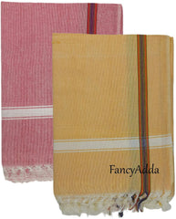 Fancyadda 100% Cotton Extra Large Bath Towel 700 Gsm (Pink & Sandal) - 2 Pieces