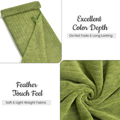 Urbanleaf Microfiber Large Bath Towel 300 Gsm | Quick Dry Super Absorbent For Men & Women Travel, Gym, Beach, Pool & Yoga (Green Stripe)