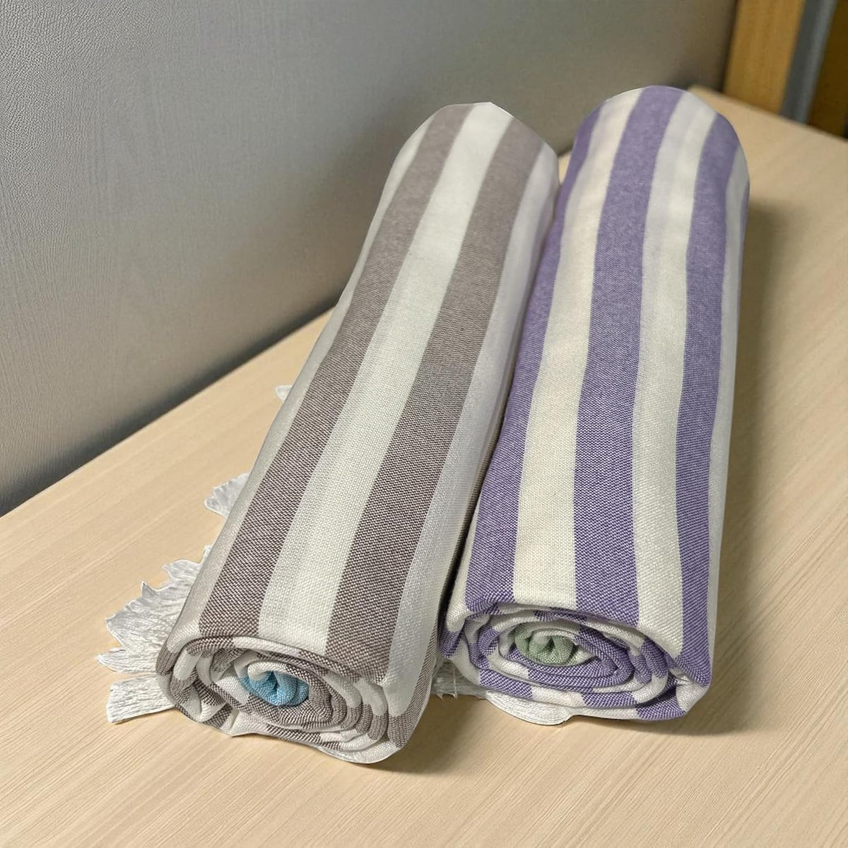 Plushcraft 100% Bamboo Extra Large Bath Towels 430 Gsm | Ultra Soft, Absorbent, Quick Dry Bath Towel For Daily Use, Beach, Pool & Gym | Pack Of 2 (Mud Sky & Blu Green)