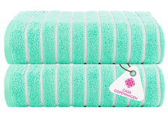 Casa Copenhagen Egyptian Cotton Exotic Hand Towel 400 Gsm (Es Aque Blue)- 2 Pcs