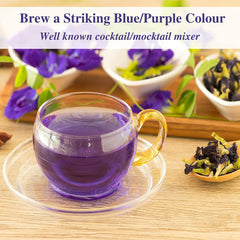 San-Cha Butterfly Pea Flower Herbal Tea - 25 Biodegradable Herbal Tea Bags | Cleansing Superfood, Stress Relief Tea - Lavender & Mint Tea Blend | Caffeine Free