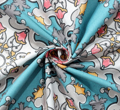 Double Bedsheet Queen Size Elastic Fitted With 2 Pillow Cover - 60 X 78 + 8 Inches, Sky Blue & Pink | Resistance & Wrinkle Recovery