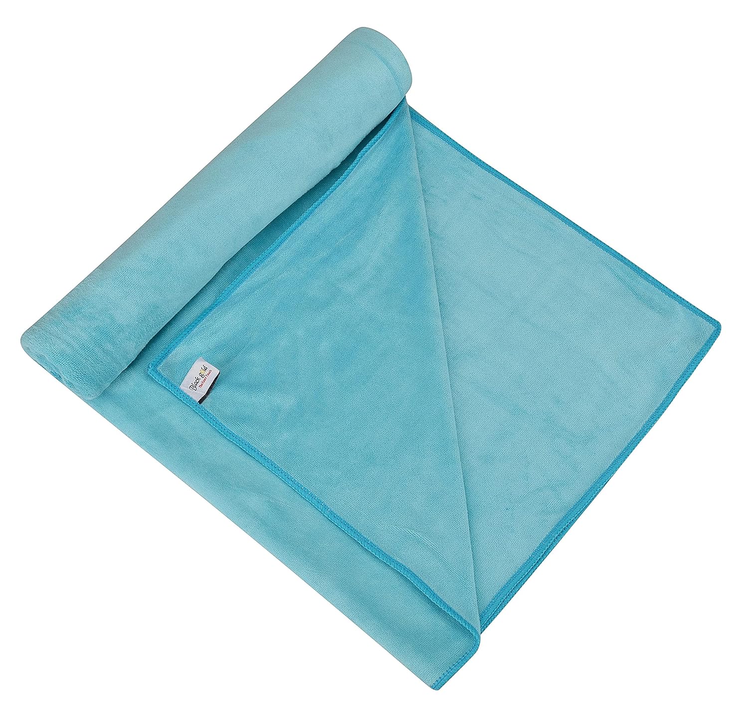 Black Gold The Finer Touch Microfiber 1 Bath Towel, 2 Hand Towels & 2 Washcloth (Green Blue) - Set Of 5