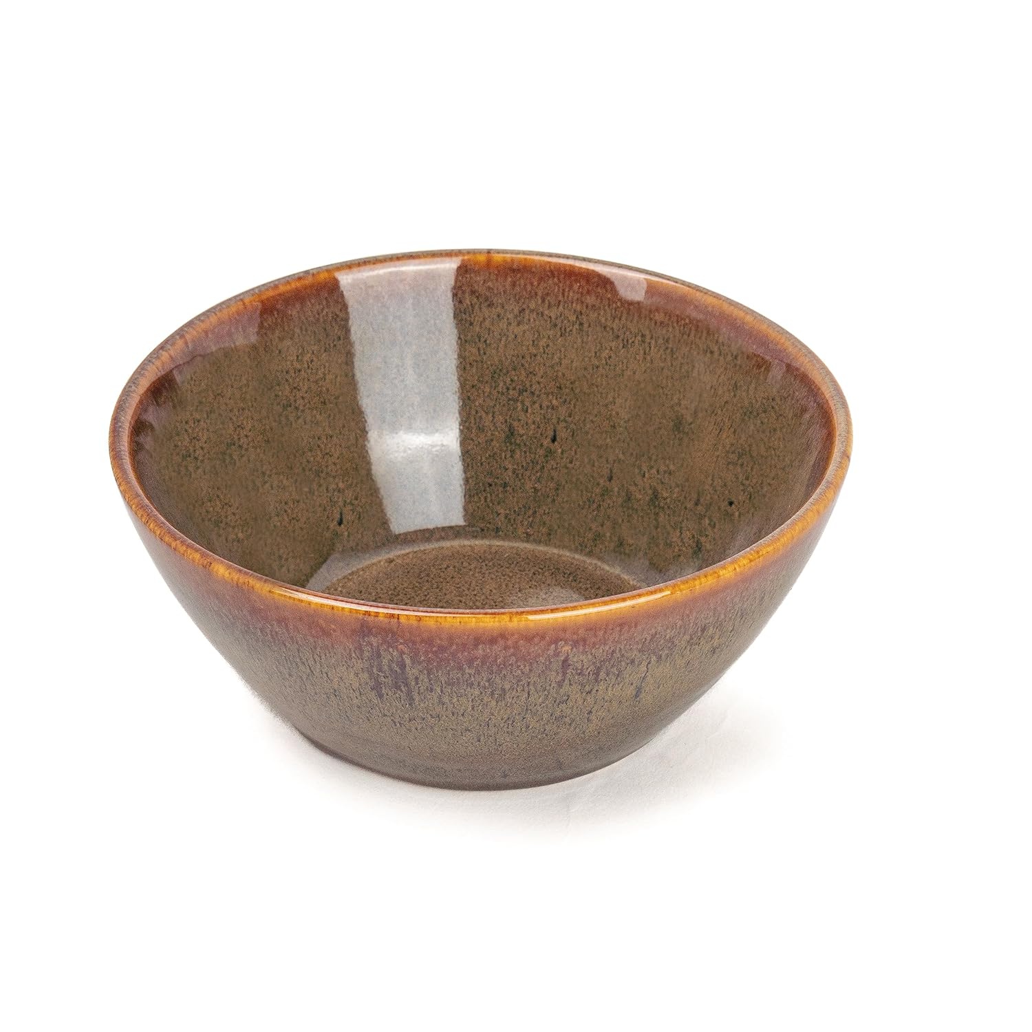Ceramic Serving Medium Bowls Set Of 2 Pieces - 850ml Each, Brown Reactive | Premium Ceramic Bowls - Medium Size | Microwave Safe Bowls - Bowl Sets With Glossy Finish | Ceramic Bowls