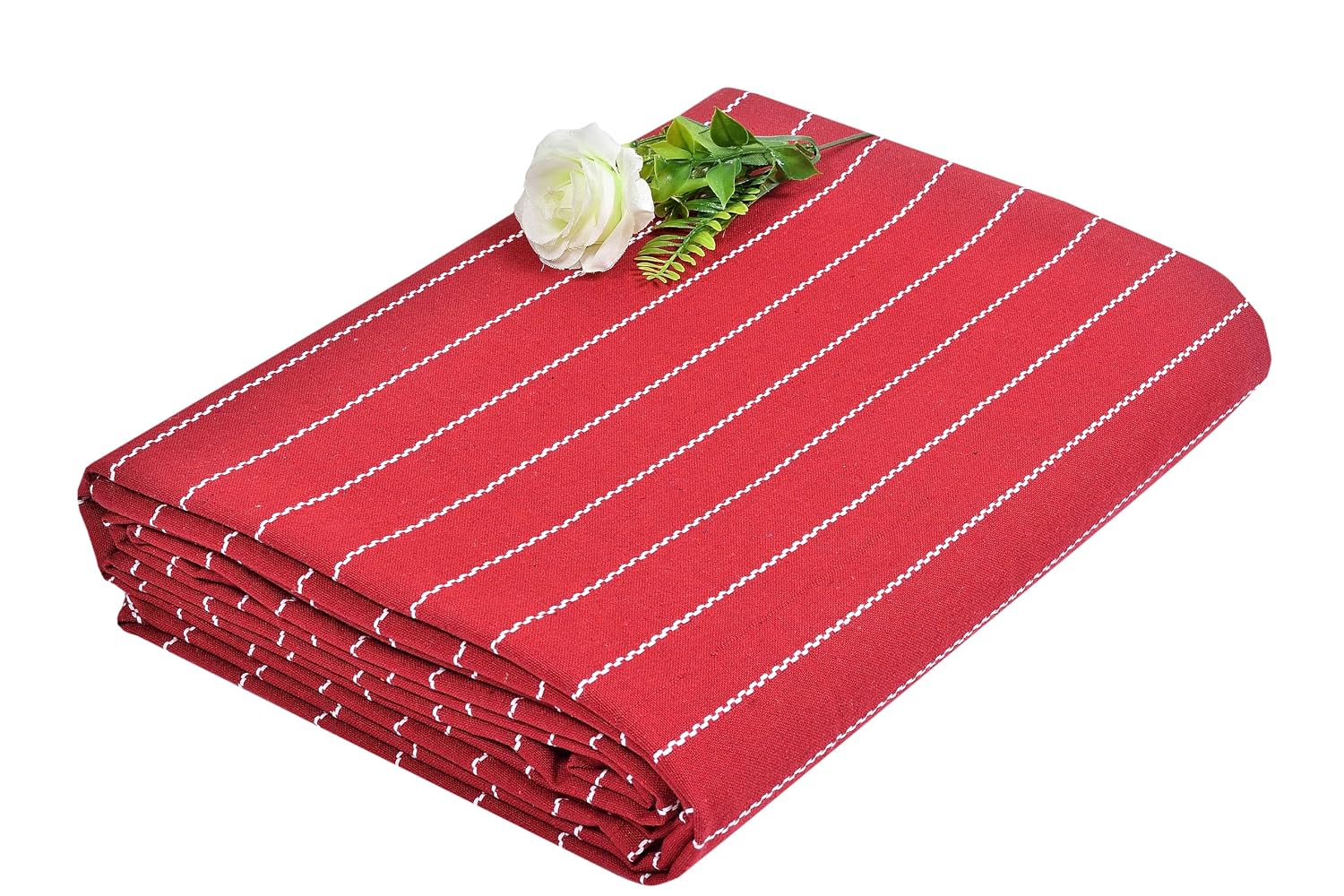 Cotton Bed Sheet For Single Bed - 60 X 90 Inches, Red | Premium Sustainable 100% Cotton Fabric - Beautiful & Soft Touch, Perfect For Everyday Use