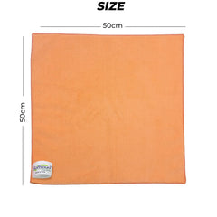 Softspun Microfiber Cleaning Cloths Towel Set 340 Gsm | Highly Absorbent Lint And Streak Free Multi-Purpose Wash Cloth For Kitchen, Car, Stainless (2 Pcs)- Orange