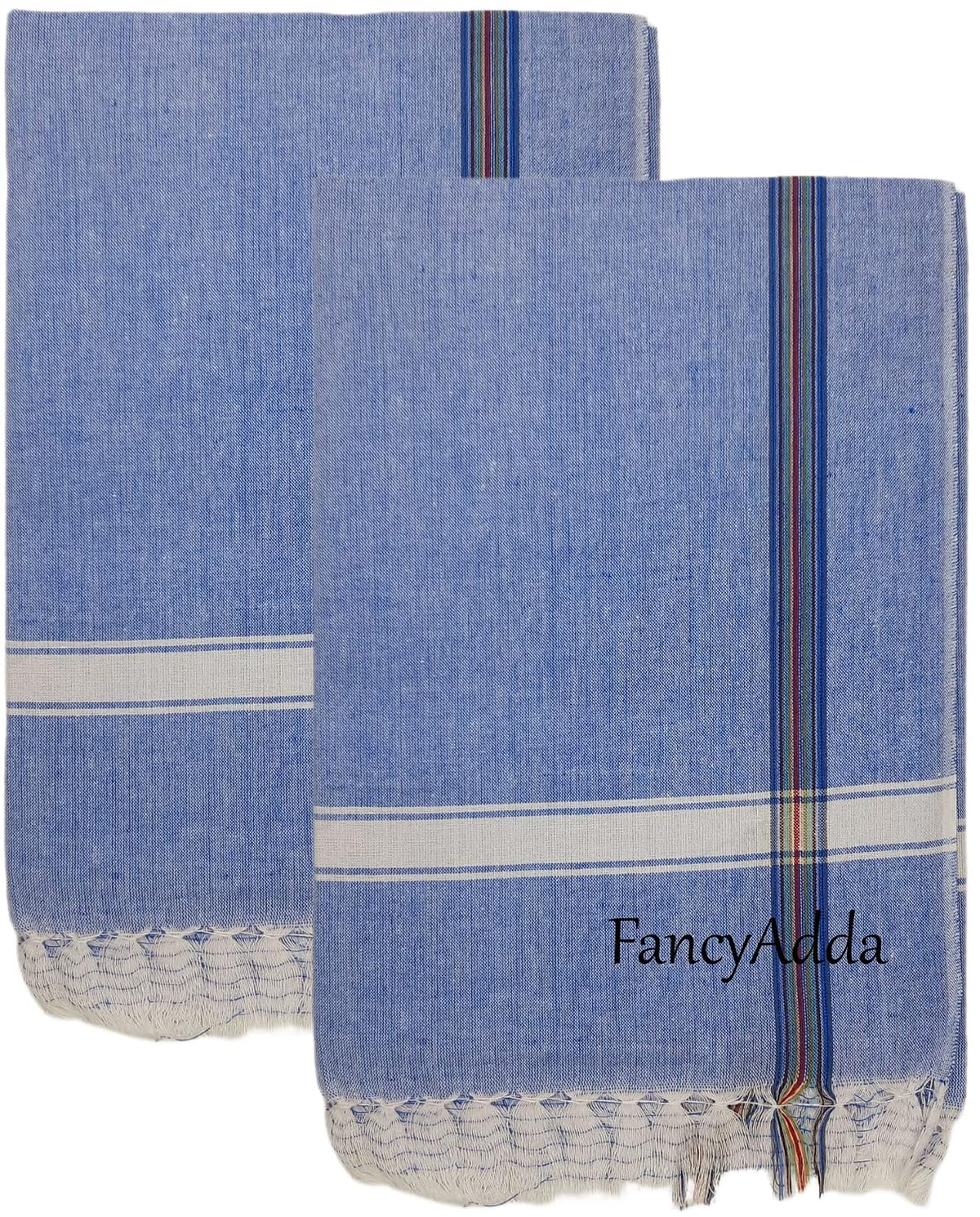 Fancyadda 100% Cotton Extra Large Bath Towel 700 Gsm (Blue) - 2 Pieces