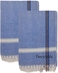 Fancyadda 100% Cotton Extra Large Bath Towel 700 Gsm (Blue) - 2 Pieces