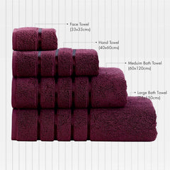 Spread Spain Roman Face, Hand & Bath Large Towel 600gsm | Super Soft & Comfortable, Extra Absorbent Cotton Towels For Face, Body & Gym- Marsala (Set Of 3)