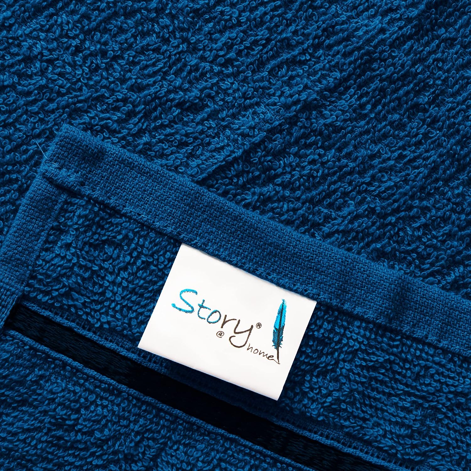 Story@Home 100% Cotton Face Towel 450 Gsm (Pack Of 10)- Navy Blue