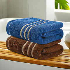 Kuber Industries Soft Cotton Face Towels 400 Gsm | For Men & Women Easily Washable Pocket Towels & Workout Gym - Dark Brown & Blue (Pack Of 2)
