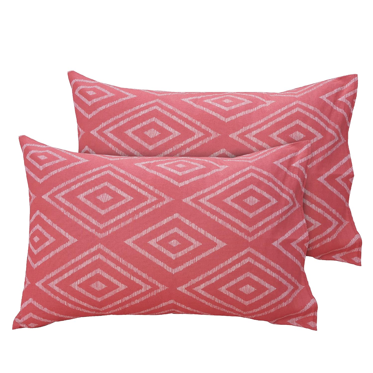 Super King Size Bedsheets 108 X 108 Inches With 2 Pillow Covers, Peach Pink | Lightweight & Breathable Cotton Bedsheet