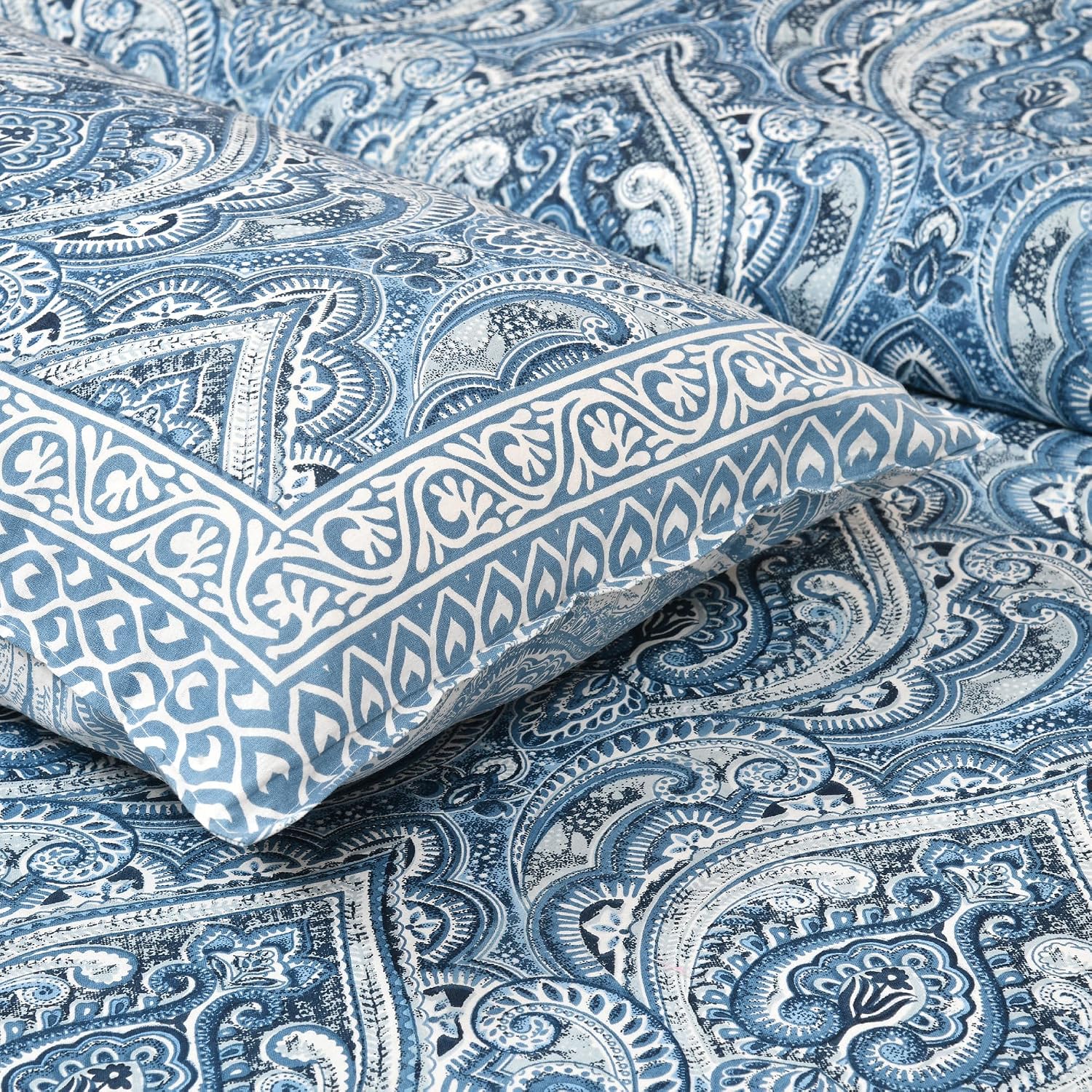 Bedsheet For Queen Bed With 2 Pillow Covers - 90 X 108 Inches, Blue | Pure Cotton Traditional Jaipuri Printed | Ideal For Both Everyday Use & Special Events