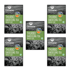 Goodricke Thurbo Darjeeling Whole Leaf Tea - Pack Of 5 X 100gm, 3.5 Ounce Each | Premium Black Long Loose Tea Leaves With Rich Taste - 100% Pure & Original Single Estate Chai Patti | Low Caffeine