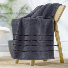 Spread Spain 100% Cotton Bath Towels 600 Gsm | Roman Bath Towel Large Size Soft, Fluffy & Absorbent - Charcoal Grey