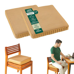 Chair Cushion Pad, High-Resilience & Memory Foam Pillow, Brown, XL King Size - 20 L X 20 W X 3 H inch | Seat Cushion For Chair, Hip Support & Back Pain Relief | Sitting Pillow - Set Of 2