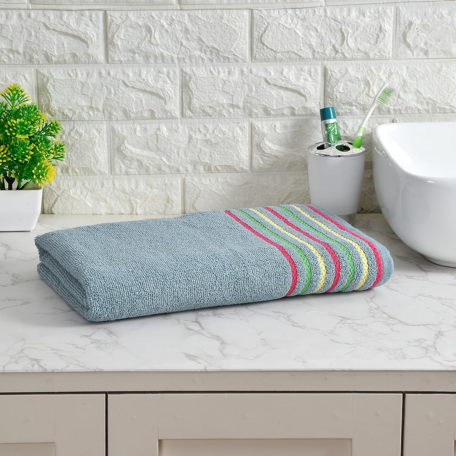 Pure Cotton Bath Towel 400 Gsm | Quick Dry Large Size Bath Towel (Sky Blue)