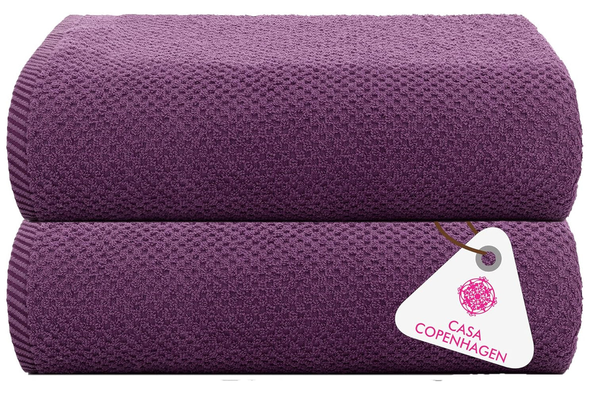 Casa Copenhagen Egyptian Cotton Exotic Hand Towel 400 Gsm (P Dark Purple)- 2 Pcs