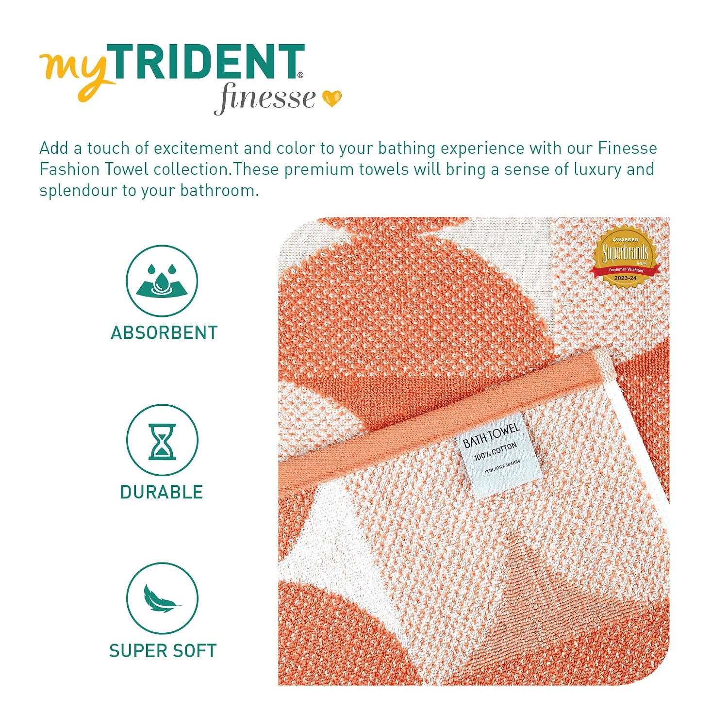 Mytrident Bath Towel 600 Gsm | 100% Cotton Fashion Bath Large Size Towel Ultra Soft, Super Absorbent, Luxurious, Amazingly Plush (Clay)
