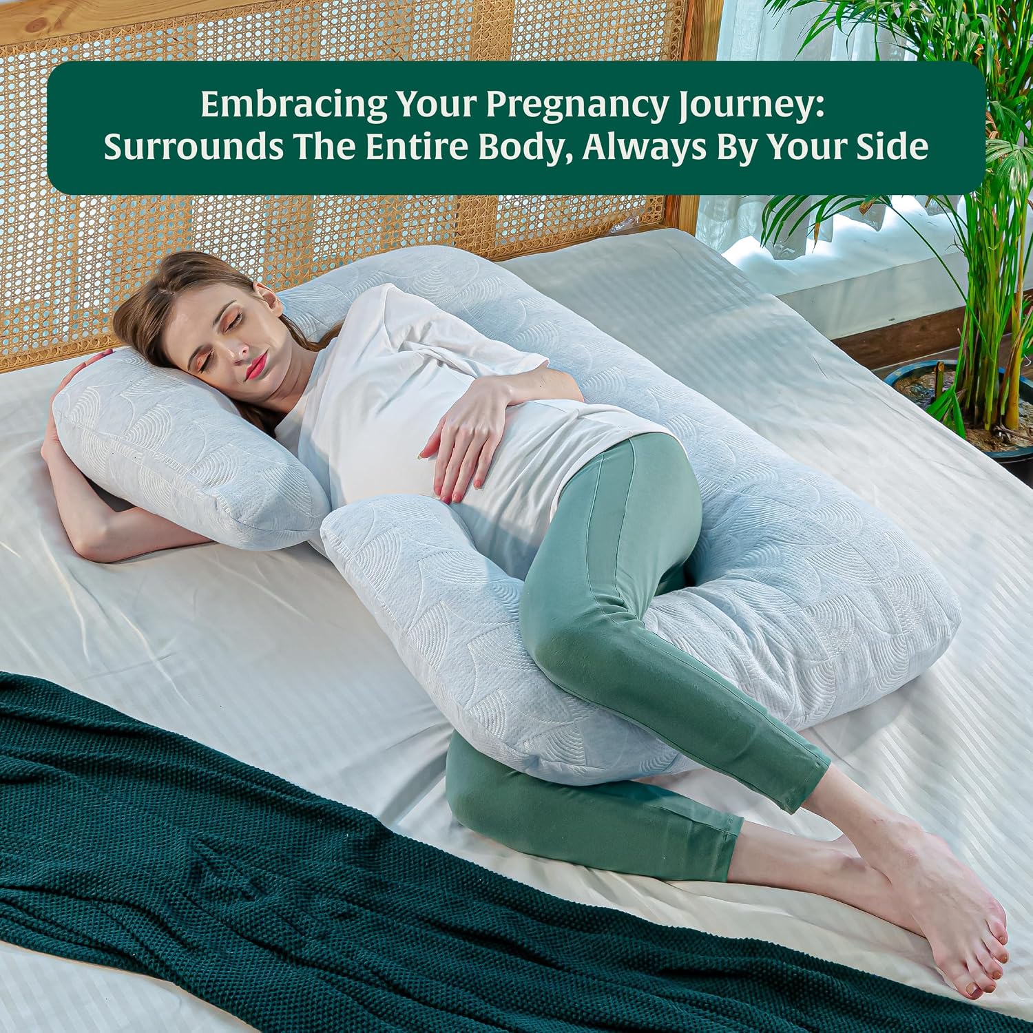 Full Body Pillow, C Shaped Pregnancy Pillow For Sleeping, Light Sky Blue | Maternity Pillow For Pregnancy Sleeping | Pregnancy Pillow For Women | Belly Support Pillow, Multi-Purpose Use