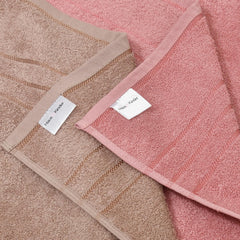 Haus & Kinder 100% Cotton Bath Towel 1000 Gsm | Ultra Absorbent, Quick Dry, Super Soft Large Size Towels (Roe Buck & Dusty Rose) - Set Of 2