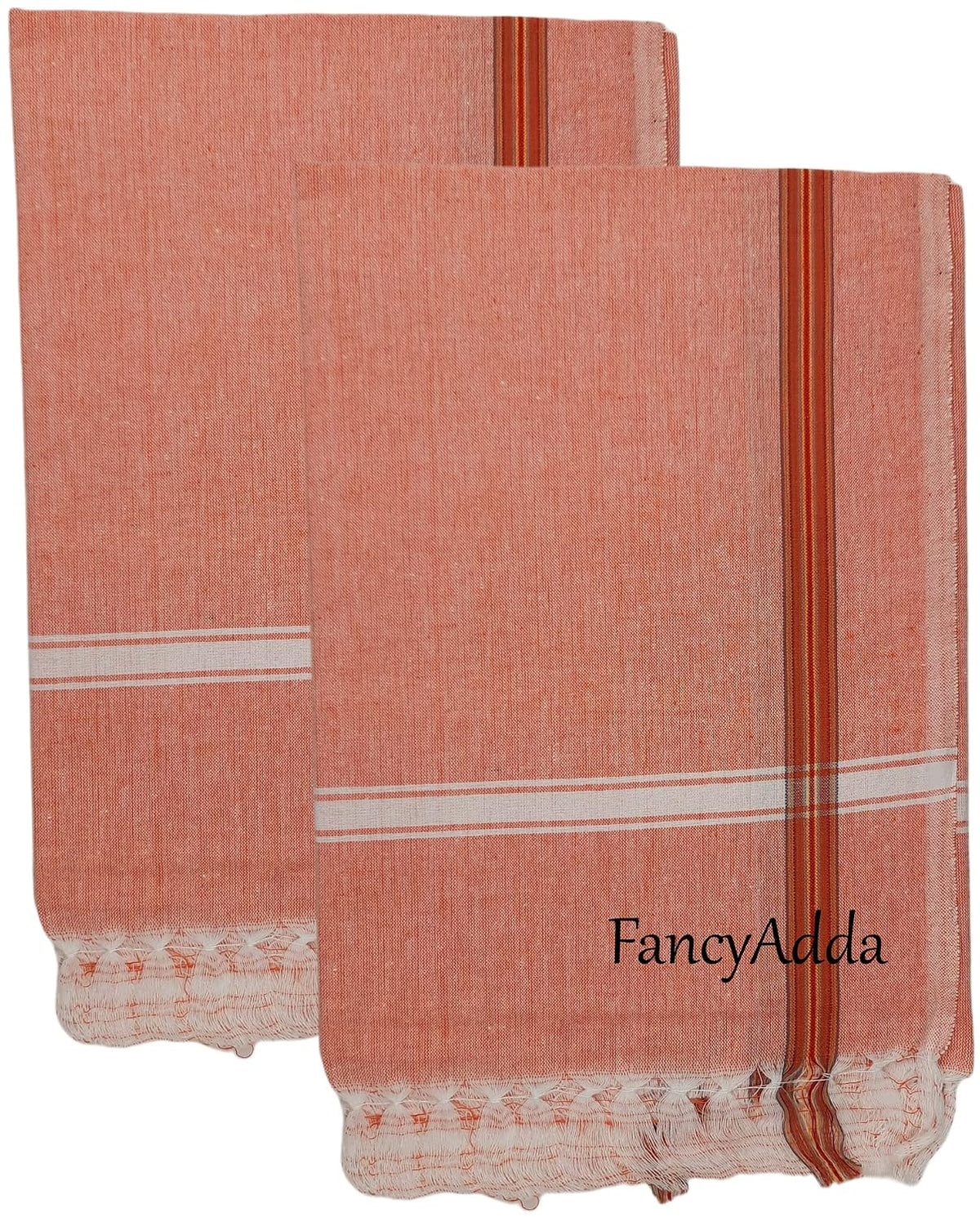 Fancyadda 100% Cotton Extra Large Bath Towel 700 Gsm (Orange) - 2 Pieces