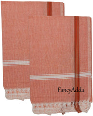 Fancyadda 100% Cotton Extra Large Bath Towel 700 Gsm (Orange) - 2 Pieces