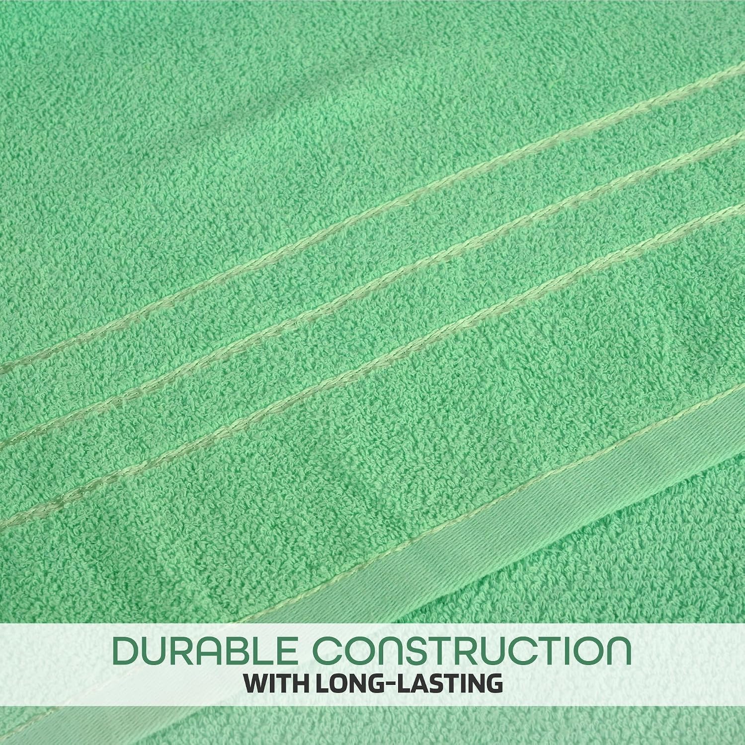 Kuber Industries Bath Towel 450 Gsm | Towel For Bath, Gym, Travel & Beach | Plain Lining (Green)
