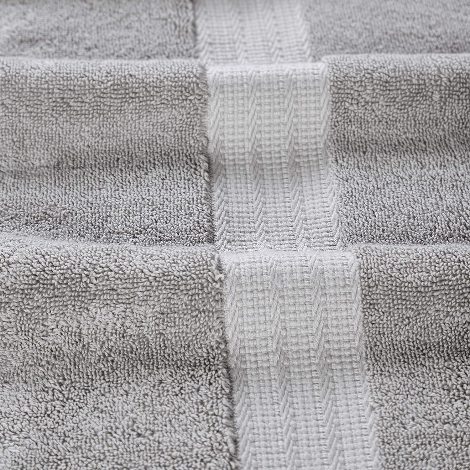 Senses By Riba 2 Bath + 2 Hand & 2 Wash Cloth Towel 1800 Gsm | All Cotton Premium Hotel & Spa Quality, Highly Absorbent Towel (Grey) - 6 Piece