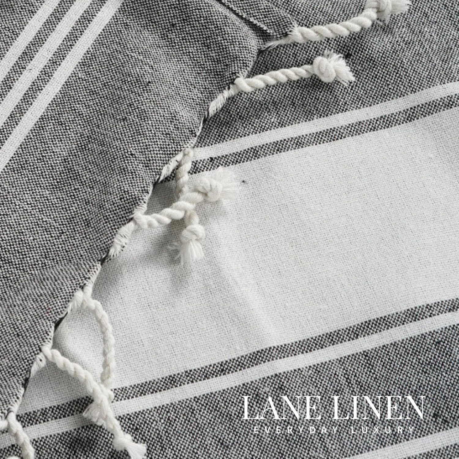 Lane Linen Large Beach Towels 699 Gsm | Oversized, Pre-Washed, No-Shrink Sand Free, Quick Dry, Lightweight Travel Towel- Smoky Black (2 Pack)