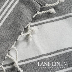 Lane Linen Large Beach Towels 699 Gsm | Oversized, Pre-Washed, No-Shrink Sand Free, Quick Dry, Lightweight Travel Towel- Smoky Black (2 Pack)