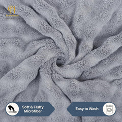 Enrich Homes Microfiber Bath Towels 450 Gsm | Large Size Super Soft Towel For Women & Men (Grey)- 1 Pcs