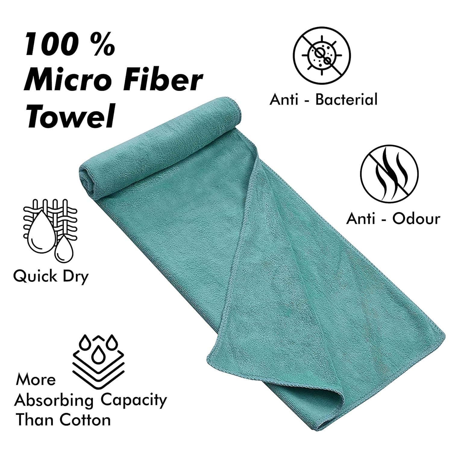 Yellow Weaves Super Soft Microfiber Hand Towels 400 Gsm | Gym & Workout Towels Set Of 4 (Multicolour)