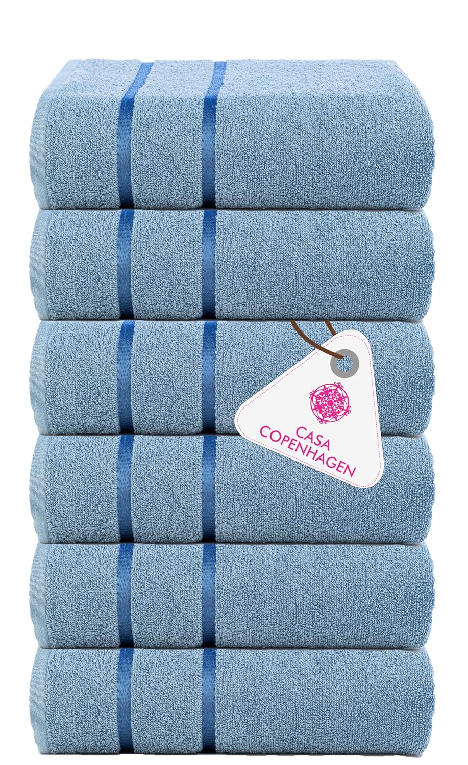 Casa Copenhagen Egyptian Cotton Ecstatic Hand Towel 740 Gsm (Dusty Blue)- 6 Pcs