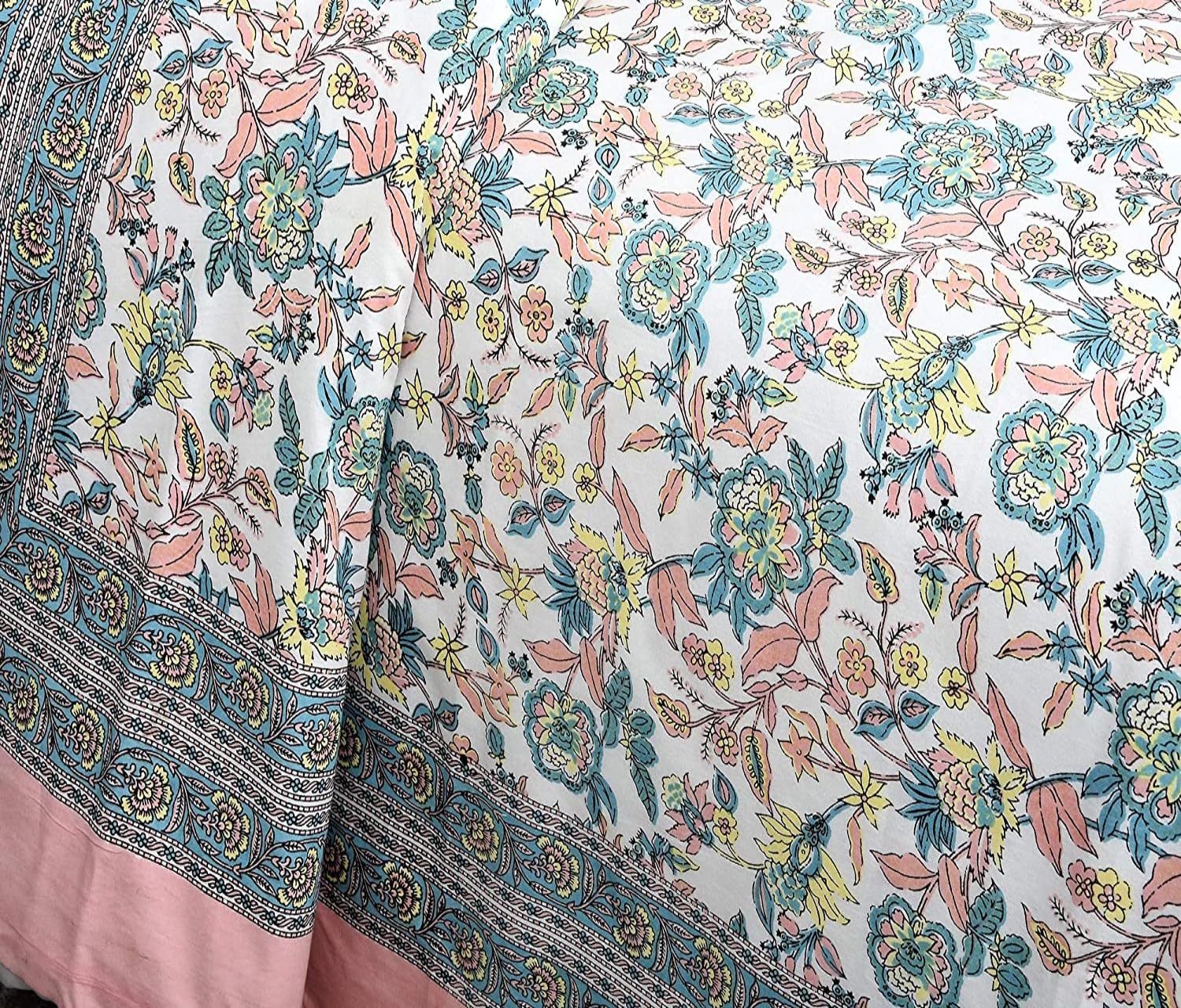 Traditional Rajasthani Design Bedsheet With 2 Pillow Covers - 90 X 108 Inches, Multicolor | Color Fade Resistant & Shrinkage Resistant For All-Season Use