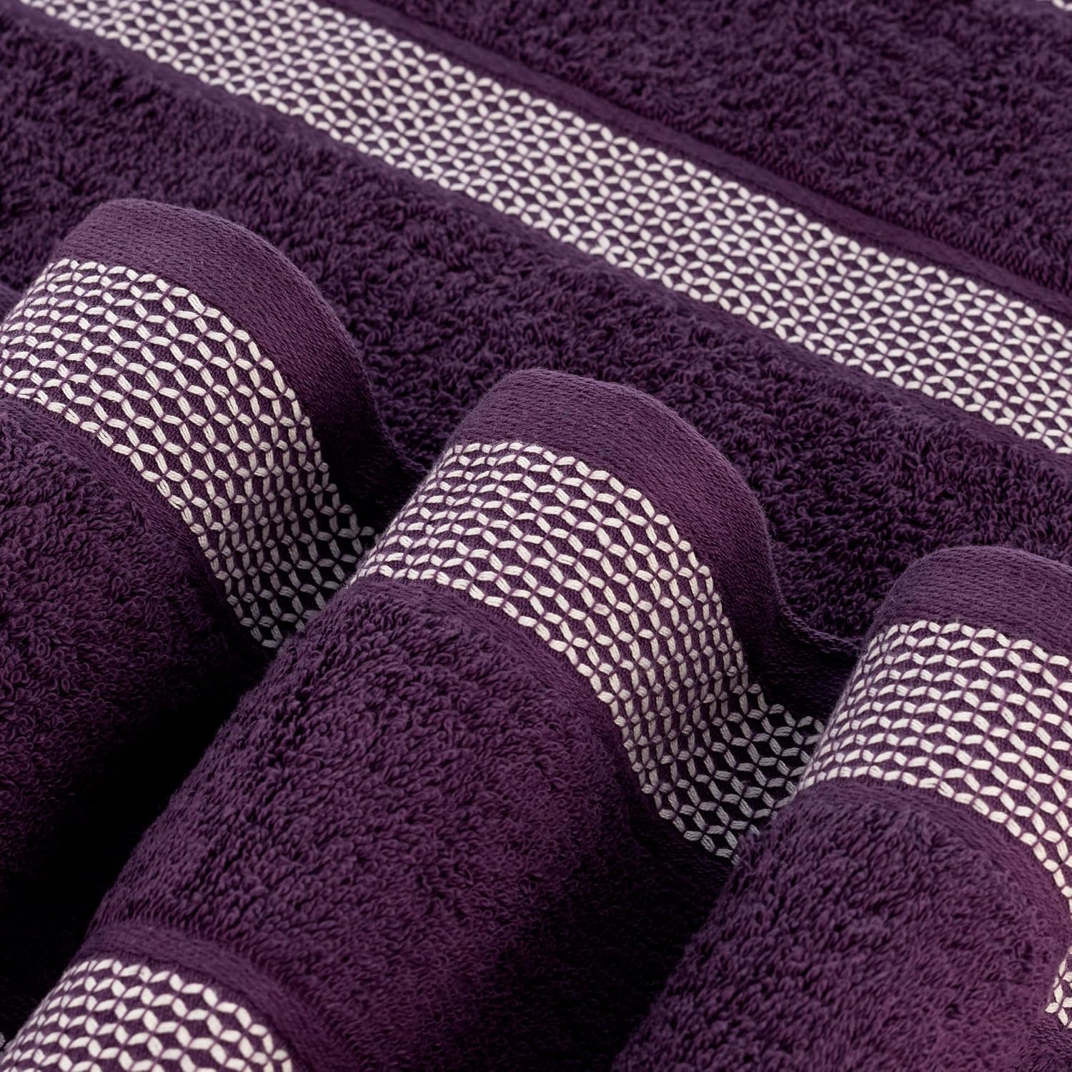Casa Copenhagen Egyptian Cotton Exotic Hand Towel 400 Gsm (S Dark Purple)- 2 Pcs