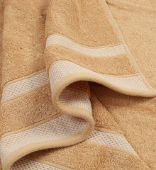 Mafatlal Bath Towels 1100 Gsm | Large Size Towel For Men & Women Daffodil Series (Orange & Beige) - Pack Of 2