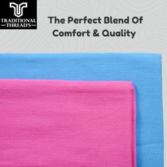 Traditional Thread'S 100% Cotton Large Size Bath Towel 400 Gsm, Set Of 2 | Ultra Soft,Absorbent,Light Weight & Quick Dry Towel