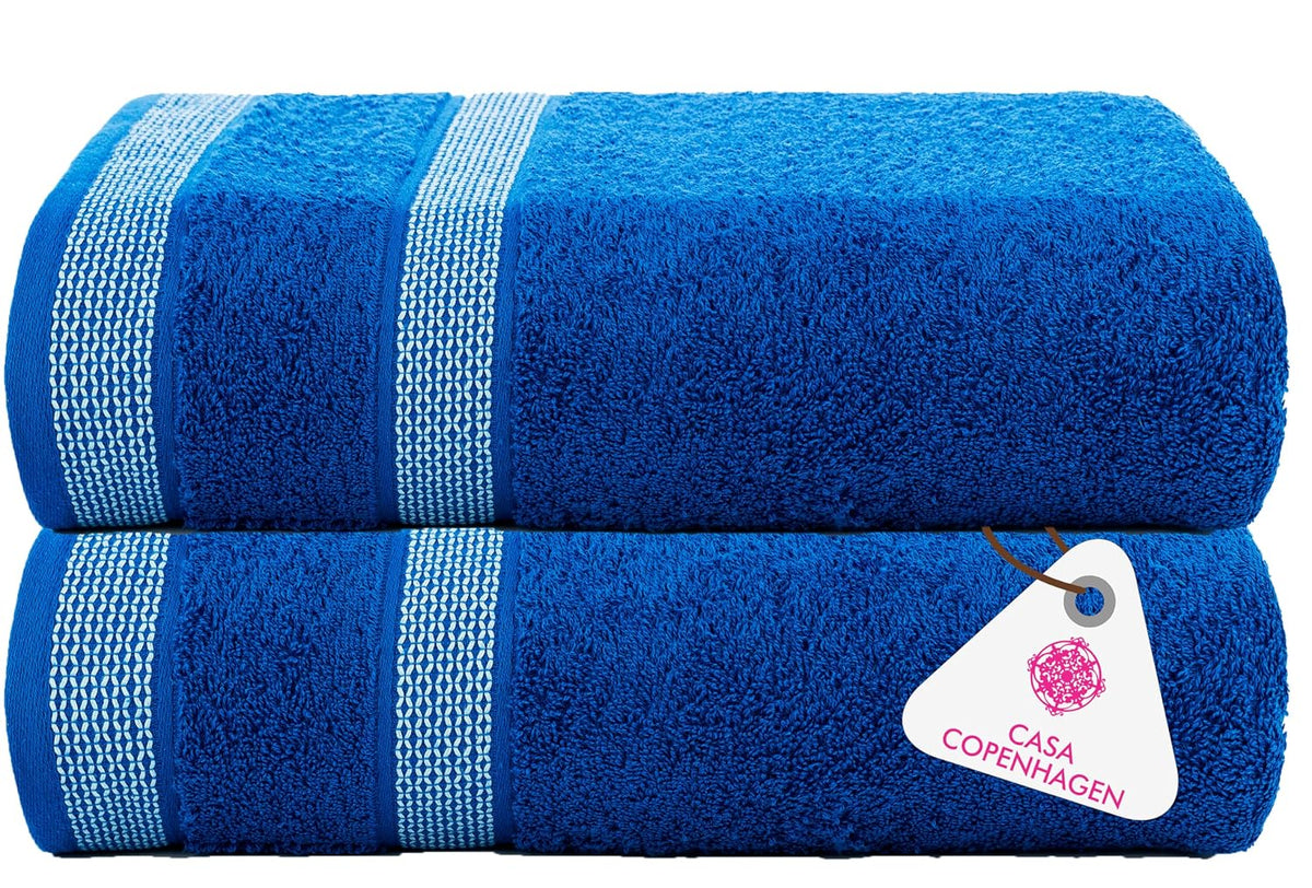 Casa Copenhagen Egyptian Cotton Exotic Hand Towel 400 Gsm (Electric Blue)- 2 Pcs